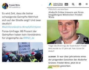 Plötzlich und unerwartet stirbt Friedel Wirtz (Die Grünen) – auch er hat als Schwerbehinderter bei der Diskriminierung mitgemacht!