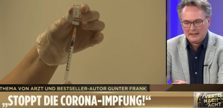 Dr. Gunter Frank reicht es – er behandelt Impfopfer und sein Appell an die Politik: „Stoppt die Corona-Impfung!“