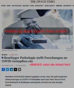 Veröffentlicht die EpochTimes bewusste Falschmeldung? Reutlinger Pathologie wird durch MWGFD fortgeführt!