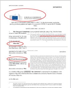 Ungeschwärzter Geleakter EU-Pfizer Vertrag – Steuergelder fließen auf die Citibank Dublin