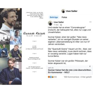 Uwe Sailer: Querdulli-Szene trauert um Gunnar Kaiser auch die WELT vergreift sich im Ton